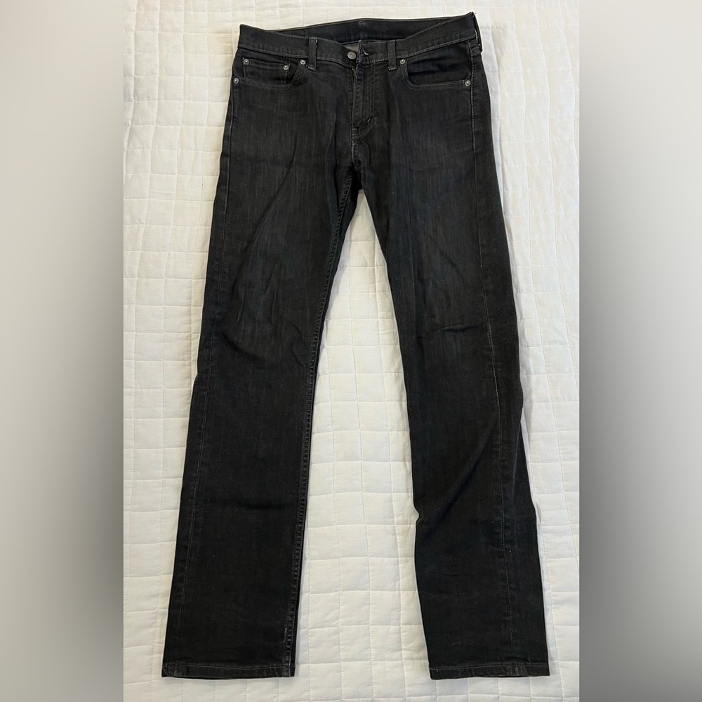 Levi’s 513 Men’s Slim Straight Jeans Stretch Black Size 32x34